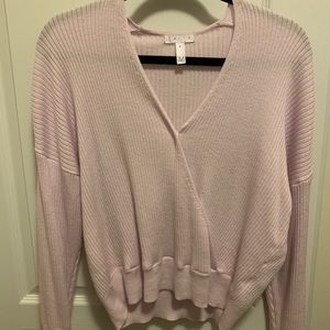 Leith Rib Wrap Sweater in Purple Moss